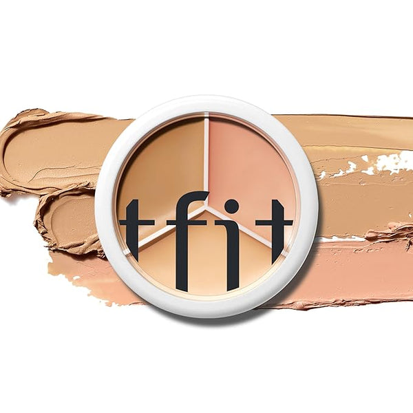 TFIT Multi-Use Pot Concealer - Triple Palette | High-Pigmented, Full Coverage & Crease-Proof